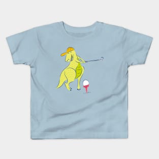 Happy Golfing Dinosaur Kids T-Shirt